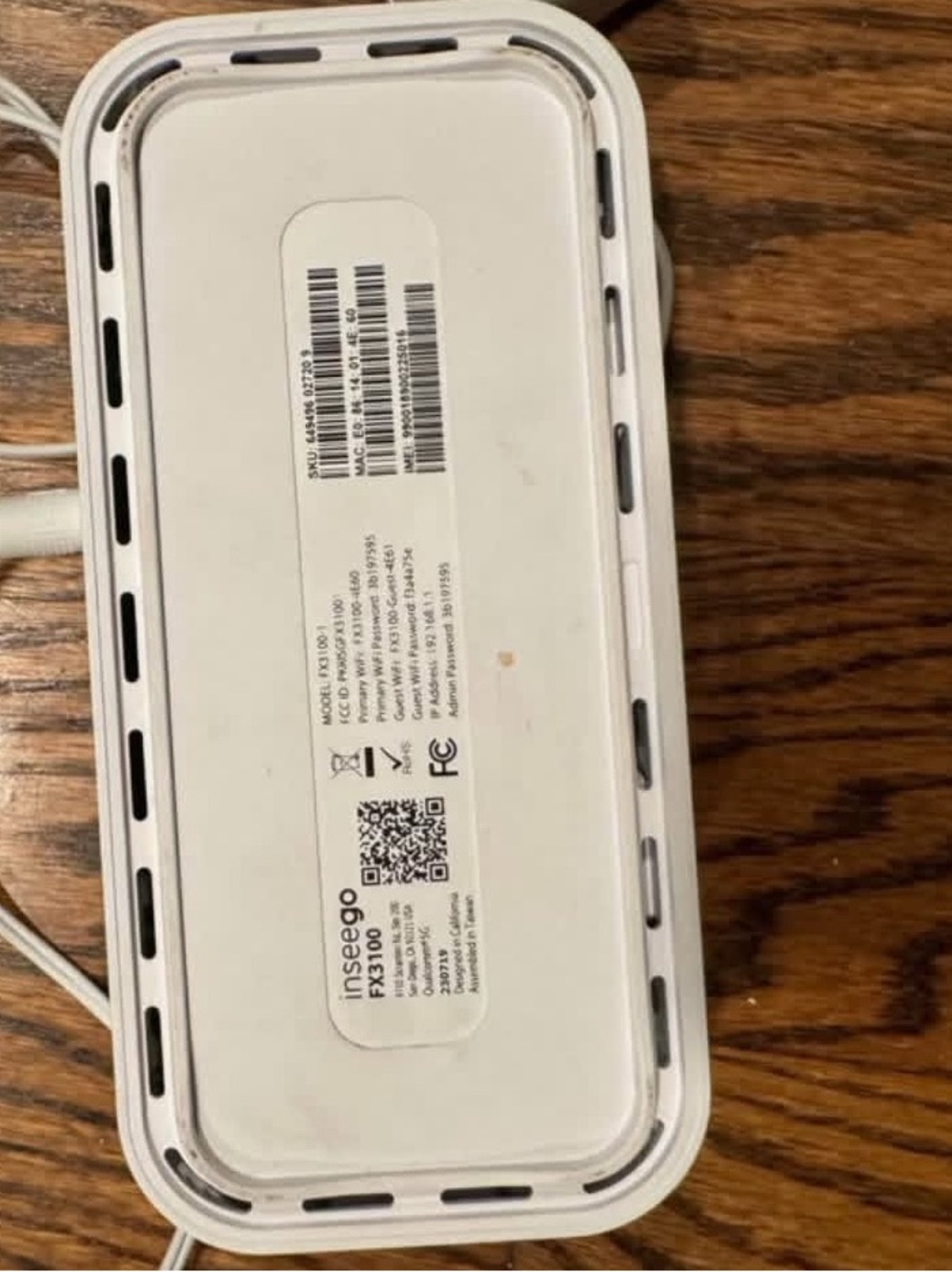 White Portable Cellular Modem with Power Adapter - Picture 3 of 3